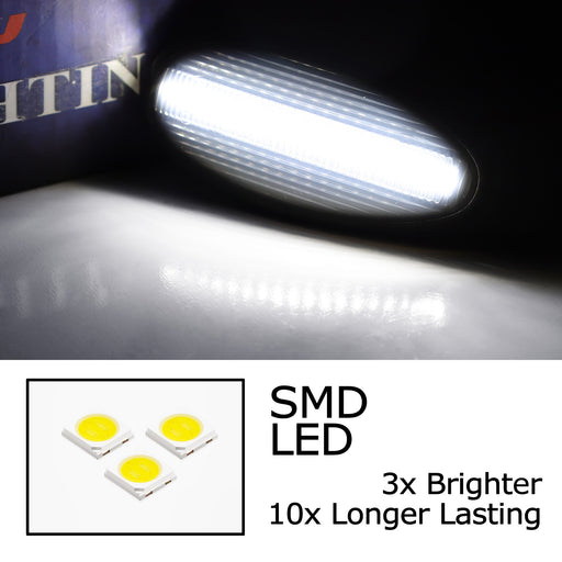 Smoked Lens White LED Rear Bed Side Marker Lamps For 08-14 Chevy GMC 2500 3500HD