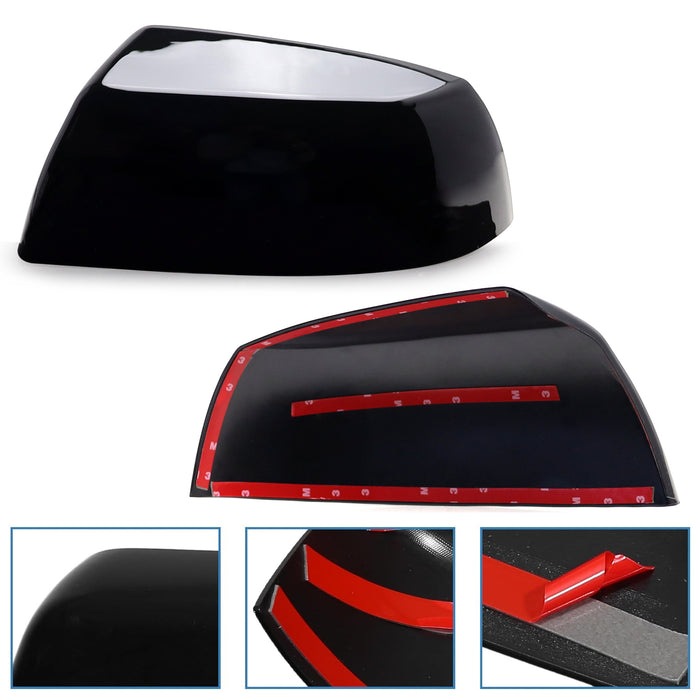 Gloss Black Side Rearview Mirror Cover Overlay For Toyota 2007-21 Tundra Sequoia