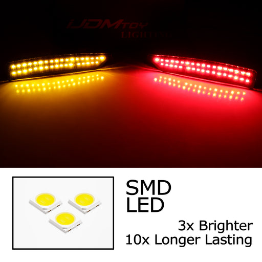 Smoke Lens Amber/Red LED Front + Rear Side Marker Light Kit For Ford 24+ Mustang