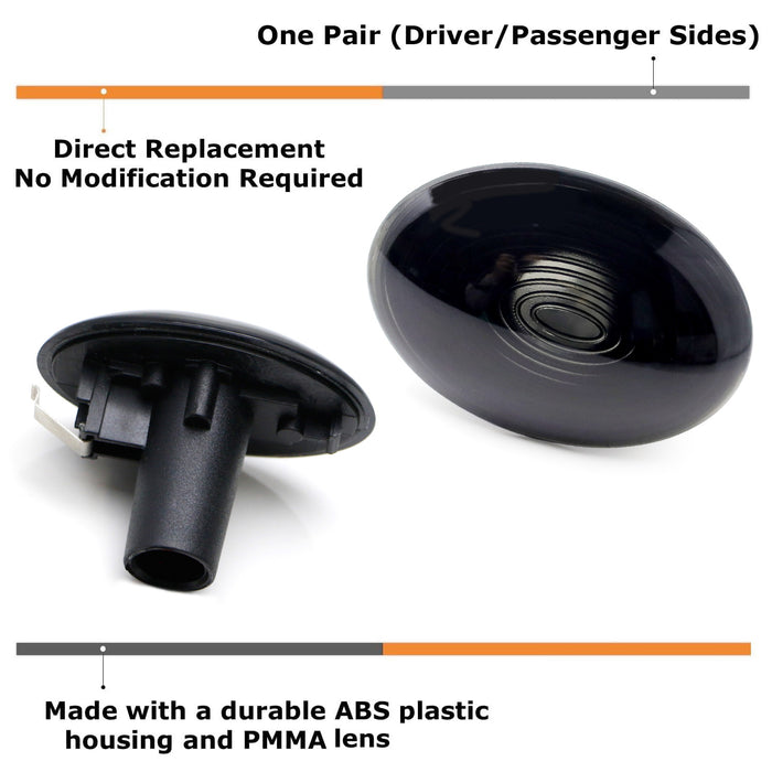 Smoked Front Fender Side Marker Lenses For Gen2 R56 R55 R57 R58 R59 MINI Cooper