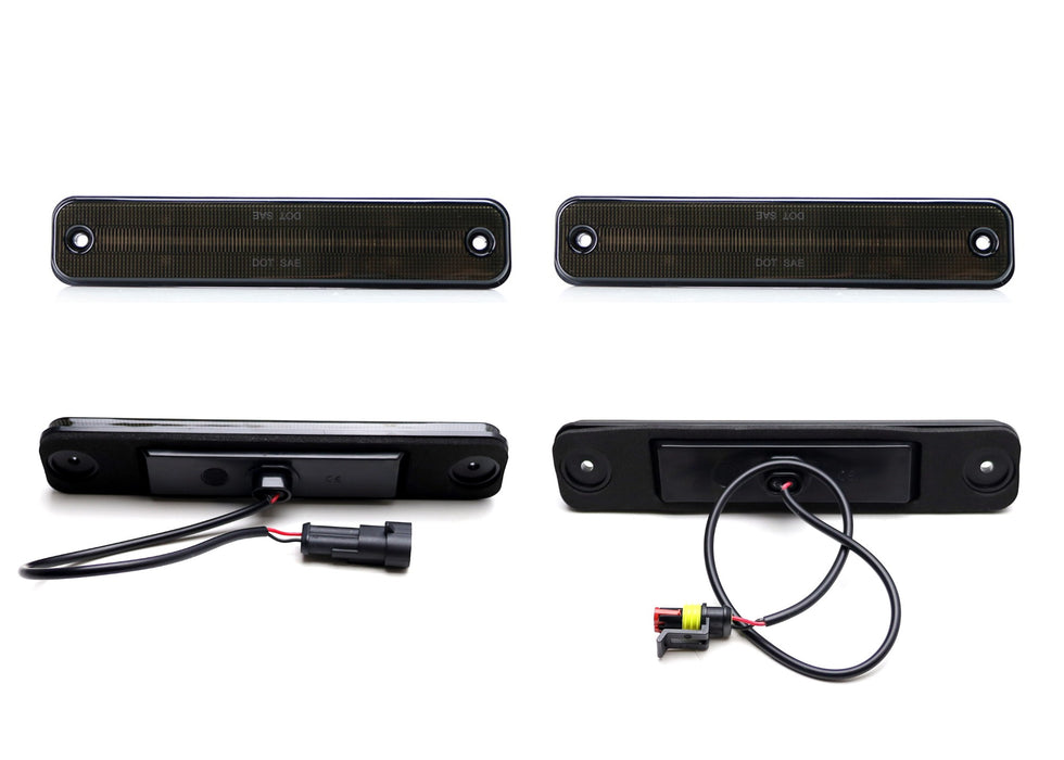 Smoked Lens All White Full LED Side Marker Light Kit For 2003-2009 Hummer H2 H2T