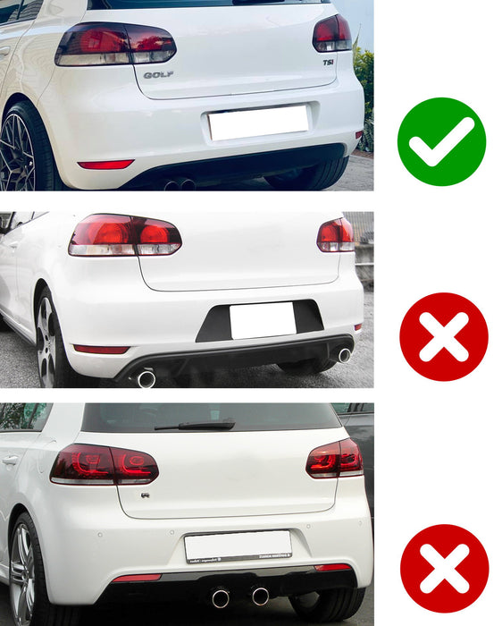 OE-Spec Rear Bumper Reflector Lens Replacements For 09-13 VW Golf VI (Not 4 GTI)