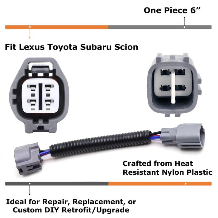 4-Way O2 Oxygen Sensor Connector w/ 6" Extension Wire For Toyota Lexus Subaru