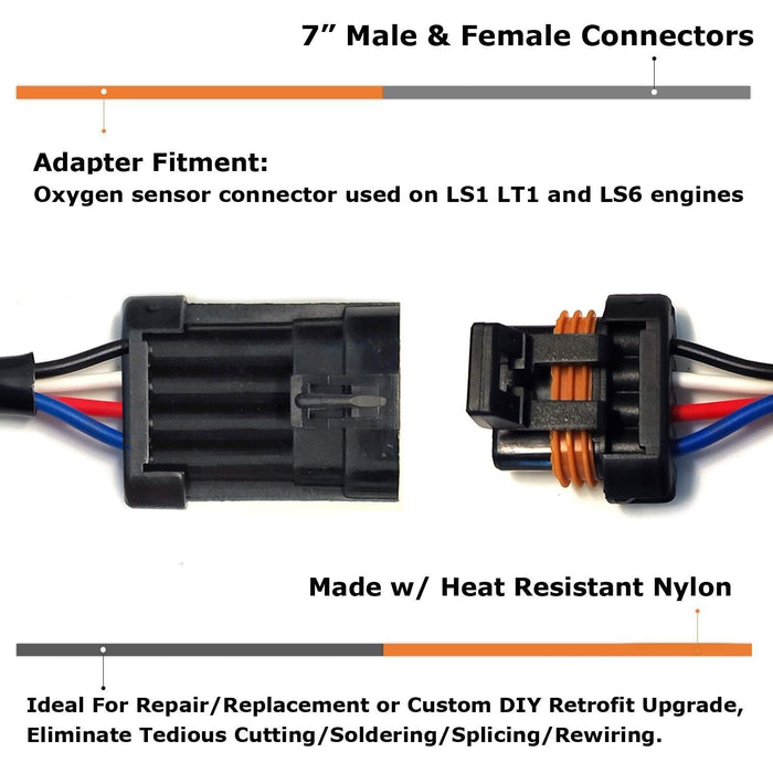 Ls1 O2 Sensor Wiring 4-Pin GM LS1 LS6 O2 Oxygen Sensor Female Male Connectors Plugs w/ 7-In ...