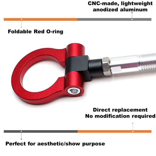 Sports Red Tow Hook Ring For Hyundai Veloster Genesis Coupe, Kia Soul Sportage..