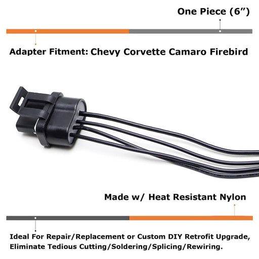 4-Way PT1929 Female Alternator Repair Connector Plug w/ 6" Harness For 88-92 GM