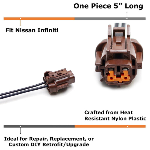 2-Pin Female Rear ABS Wheel Speed Sensor Connector Wiring For Nissan Infiniti
