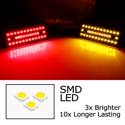 Smoked Lens Amber Red Full LED Dotted Side Markers For 2015-18 Benz W463 G-Class