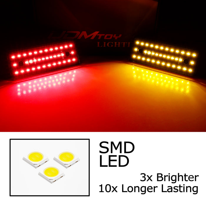 Smoked Lens Amber Red Full LED Dotted Side Markers For 2015-18 Benz W463 G-Class