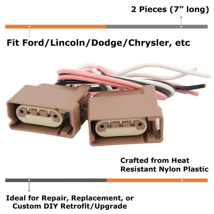 OE-Spec Power Cord Wires For Ford/Lincoln/Dodge/Jeep Headlight, Turn Signal, etc