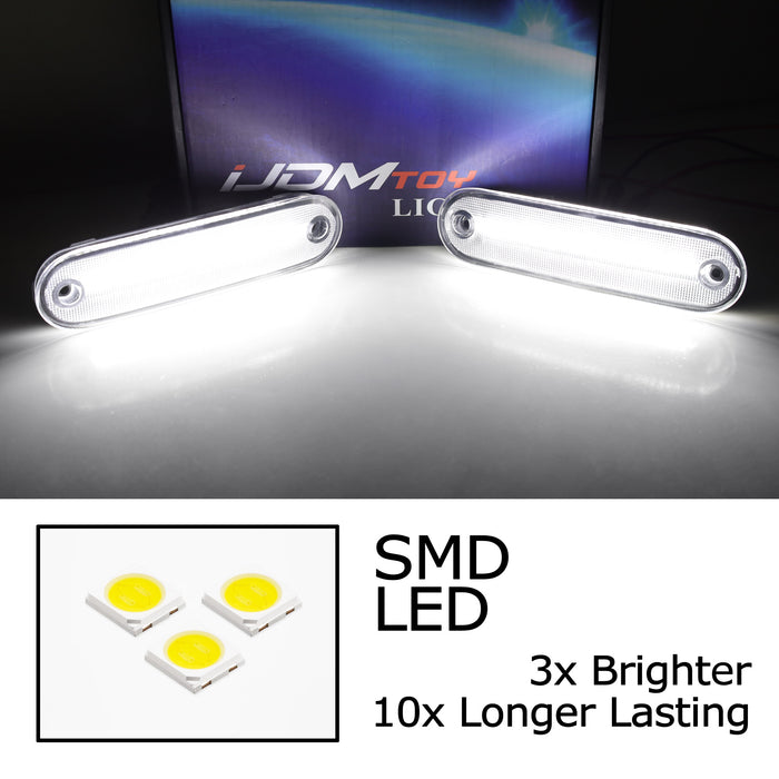 Clear Lens White Full LED Side Marker Light Kit For 90-05 Mazda Miata MX5 NA NB