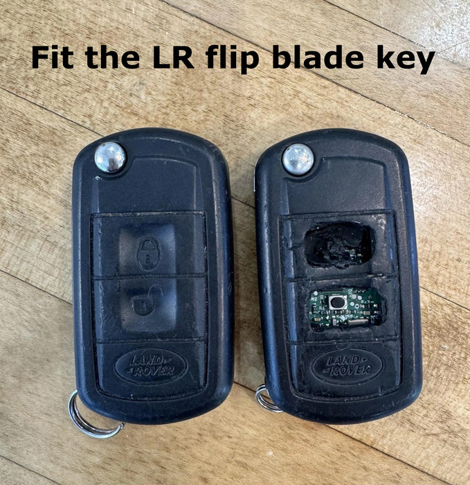 Carbon Fiber Silicone Key Cover For Land Rover LR3 Range Rover Flip Blade Key