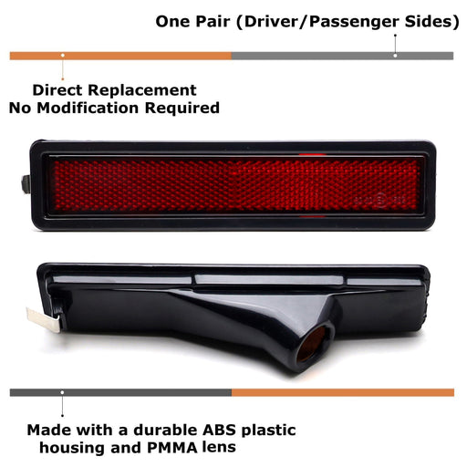 OE-Spec Red Lens Bumper Side Marker Lamp Housings For BMW E30 E34 3 5 Series