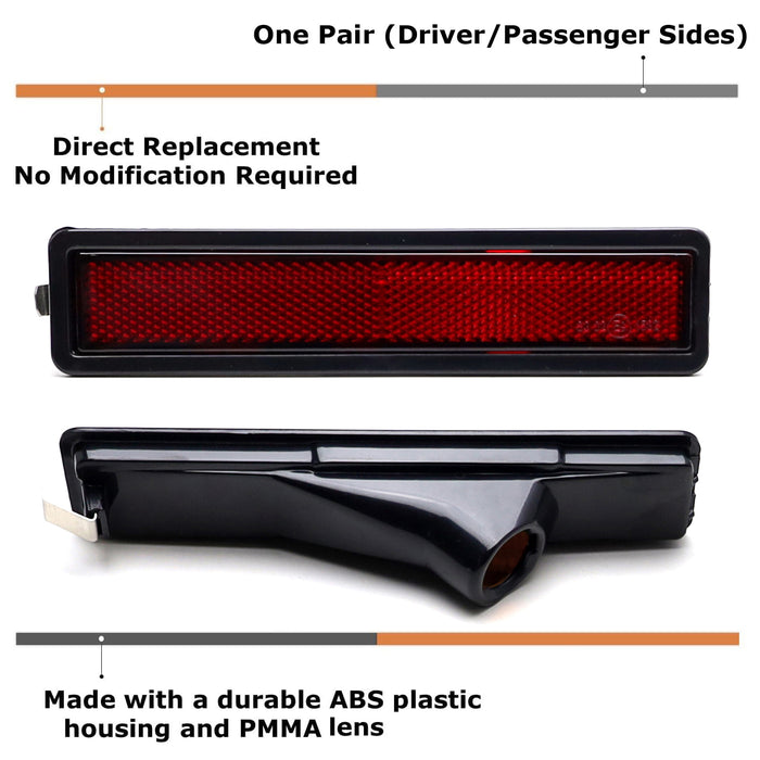 OE-Spec Red Lens Bumper Side Marker Lamp Housings For BMW E30 E34 3 5 Series
