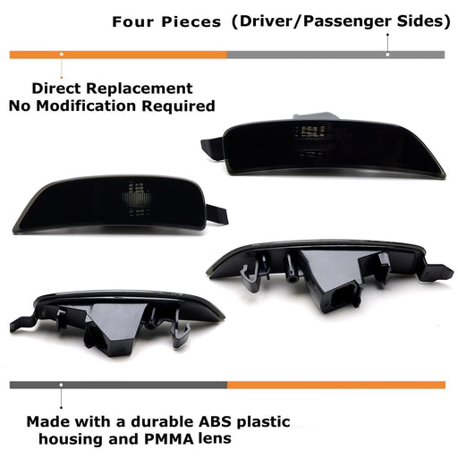 JDM Smoked Lens Front & Rear Side Marker Lamps For Mazda 2016-up MX-5 ND Miata