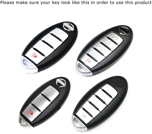 Black/Red Carbon Pattern Hard Key Cover For Nissan Infiniti Oval Shape Smart Key