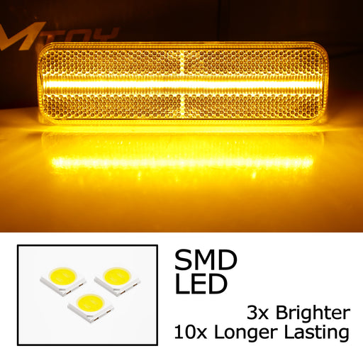 Clear Amber LED Front Side Marker Lights For Dodge 70s Charger Challenger & More