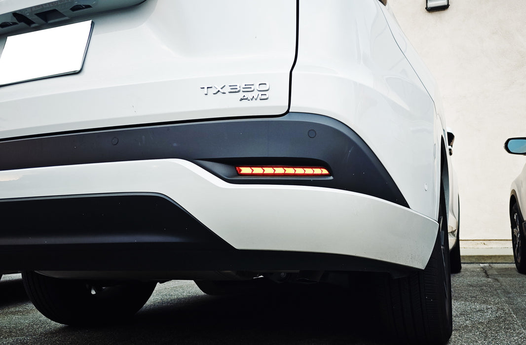 Red Lens Full LED Tail/Brake/Sequential Blink Bumper Reflectors For Lexus TX