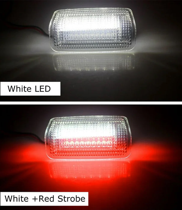 White LED + Red Strober Feature Side Door Courtesy Lights Assy For Lexus Toyota
