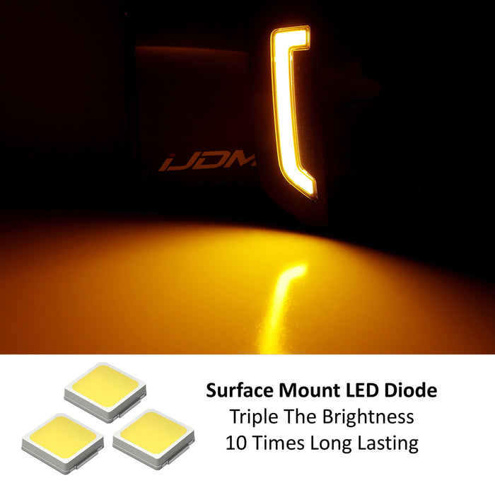 Amber Full LED Illuminated Fender Emblem Replace Light Kit For 21+ Bronco Sport