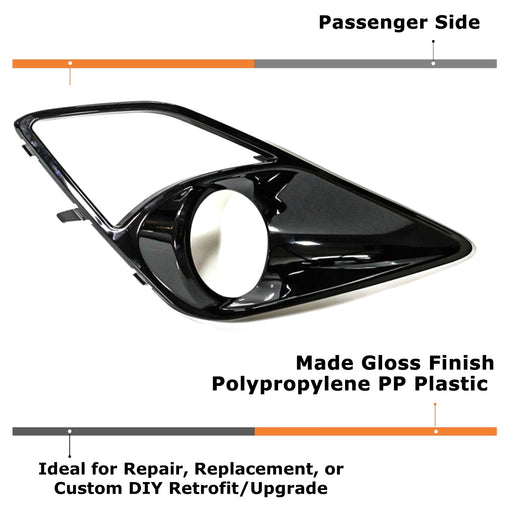 One Piece RH Passenger Side OE-Spec Fog Lamp Bezel Cover For 2013-2016 Scion FRS