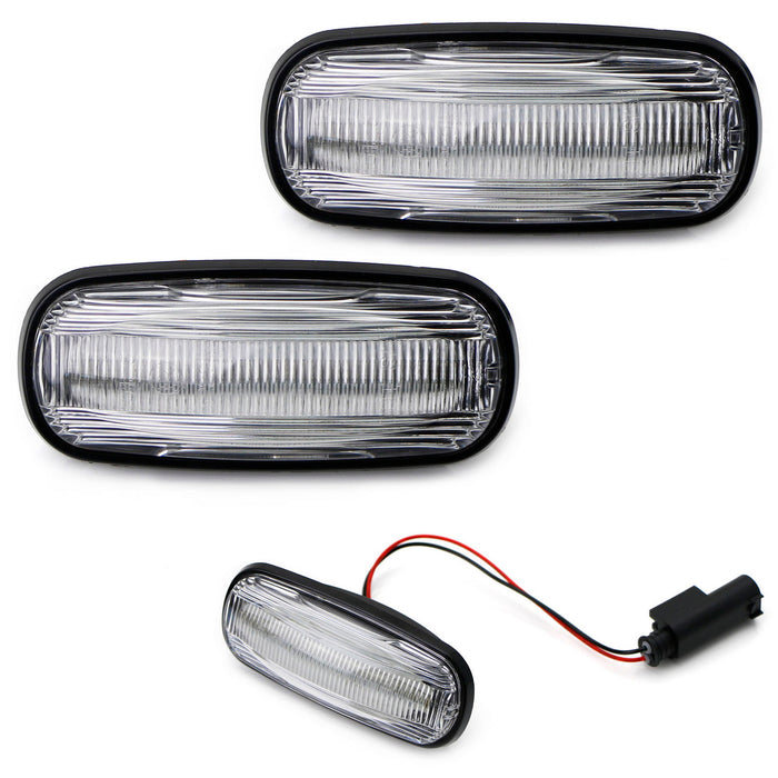 Clear Lens White LED Front Side Marker Lights For Range Rover Sport LR2 LR3 LR4