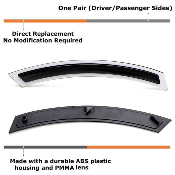 Euro Smoked Front Bumper Side Marker Reflex Replacement For BMW 14-19 F15 X5 X5M