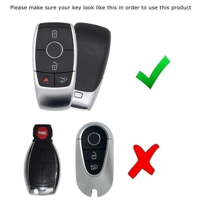 Black/Red Carbon Pattern Hard Key Cover For 17/18+ Mercedes E S G GLB GLC Class