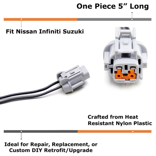 2-Pin Female ABS Wheel Speed Sensor Connector Wiring For Nissan Infiniti Suzuki