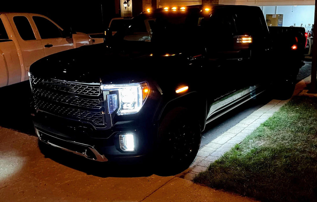 4pc Smoke Lens Amber Color LED Fender Side Markers For GMC Sierra 2500, Canyon