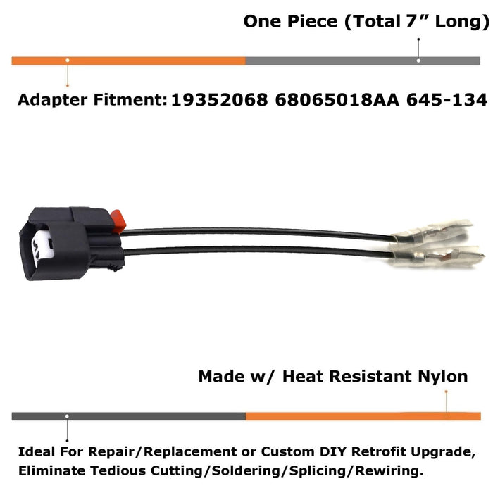 1pc 2-Way ABS Wheel Speed Sensor Connector w/6" Wiring Pigtail For GM/Dodge/Ford