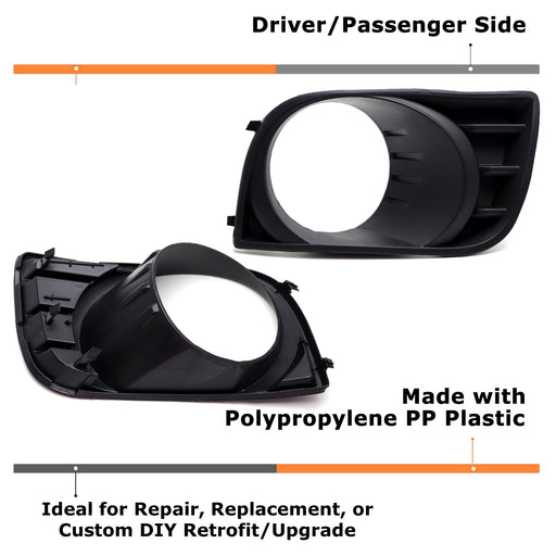 Driver & Passenger Side OE-Spec Fog Lamp Bezel Covers For Toyota 2008-17 Sequoia