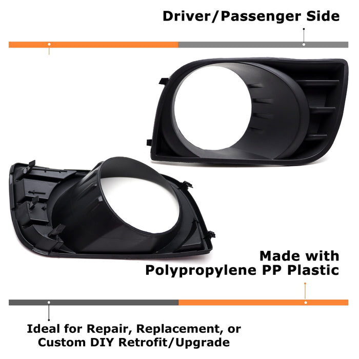 Driver & Passenger Side OE-Spec Fog Lamp Bezel Covers For Toyota 2008-17 Sequoia