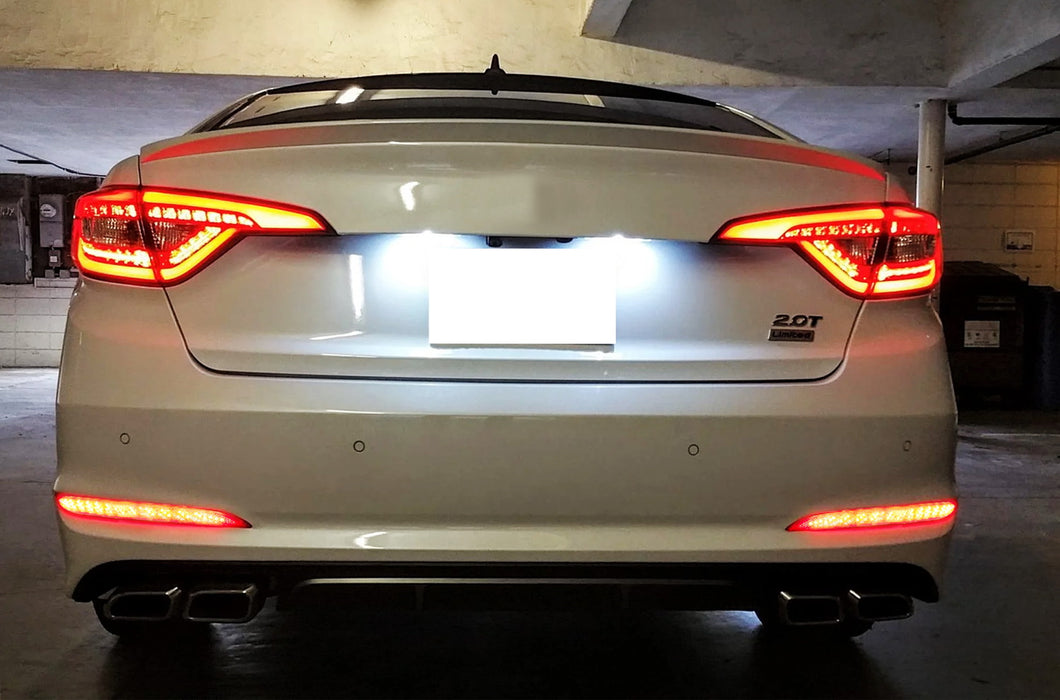 Full LED Bumper Reflector Brake/Sequential Signal Light For 15-17 Hyundai Sonata