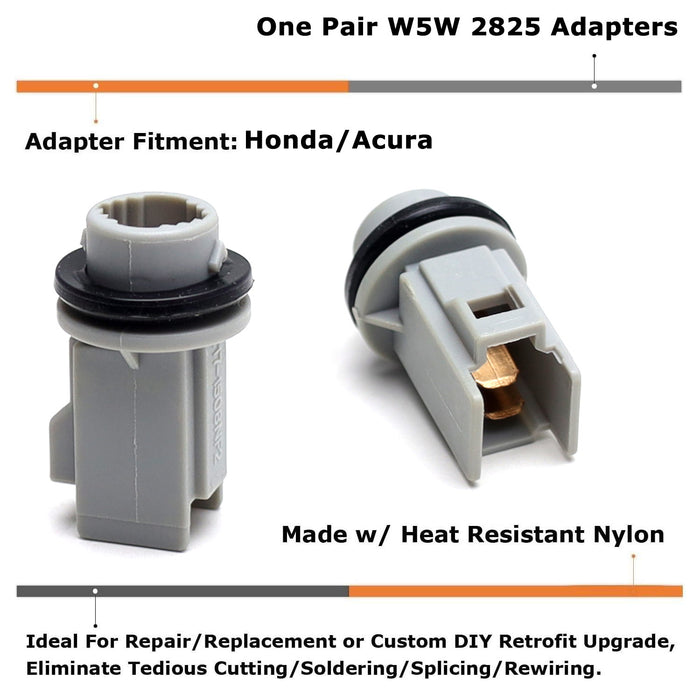 OE-Spec W5W 168 194 Side Marker Light Bulb Plug Adapter Sockets For Honda/Acura