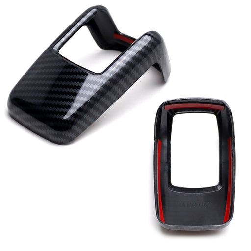 Gloss Black "Carbon Fiber" Pattern Shift Knob Cover For 2022-up Chevy Silverado