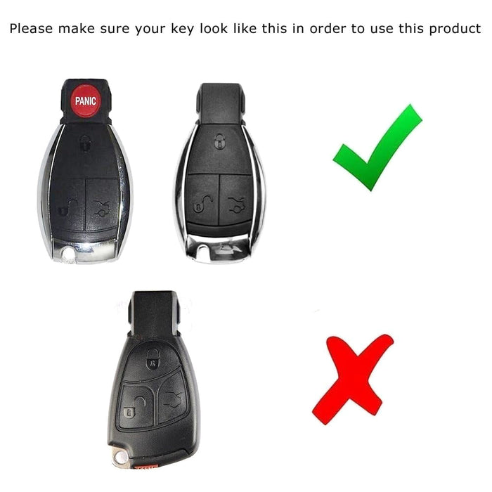 Black/Red Carbon Pattern Hard Cover For Mercedes Gen2 Teardrop Shape Smart Key