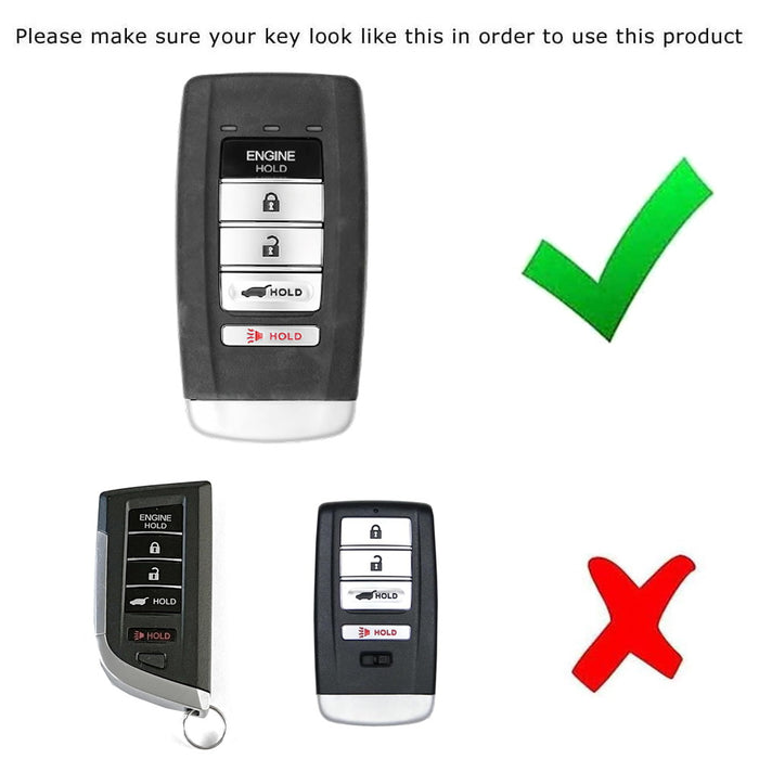 Carbon Fiber Pattern Silicone Key Cover For Acura MDX RDX ZDX 5-Button Smart Key