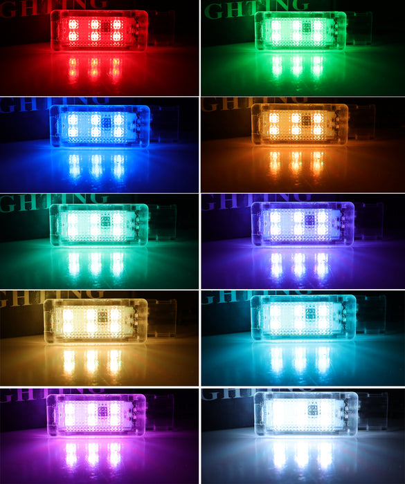 Multi-Color RGB LED Glove Box/Footwell Lights w/Remote For VW GTI Golf Jetta CC