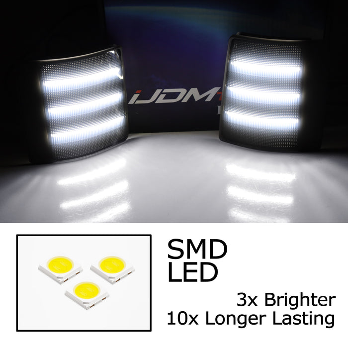 4x Smoke Lens White LED Strip Front Side Markers For Suburban K1500 C1500 Blazer