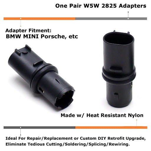 OE-Spec W5W Side Marker Light Bulb Plug Adapter Sockets For BMW MINI Porsche etc