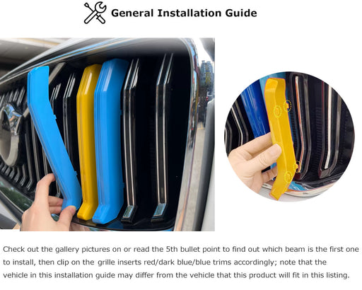 Sweden Flag Color Grille Decoration Insert Trims For 2021-up Facelift Volvo S90