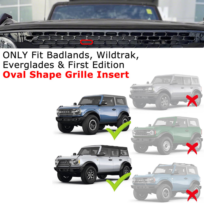 5pc Smoked Amber Full LED Raptor Lighting Kit For Ford Bronco Oval Grill Opening