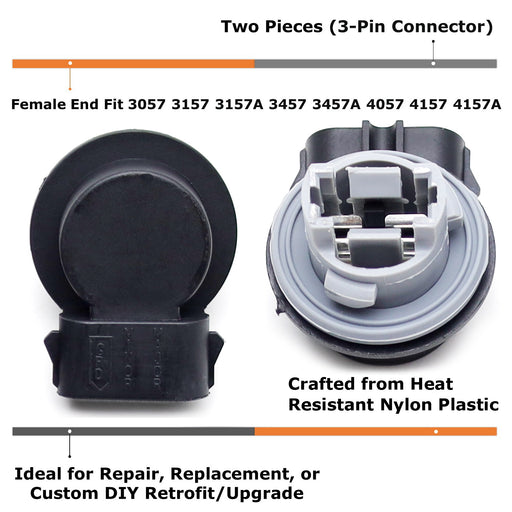 OE-Spec 3157 Bulb Plug Sockets For Ford Front Headlight Parking/Turn Signal Bulb