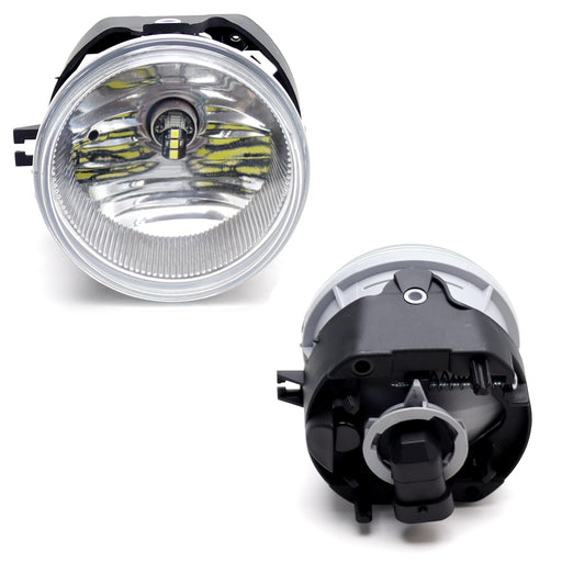 Clear Lens Fog Lamps + White LED Bulb Combo For Charger Challenger Nitro Caliber