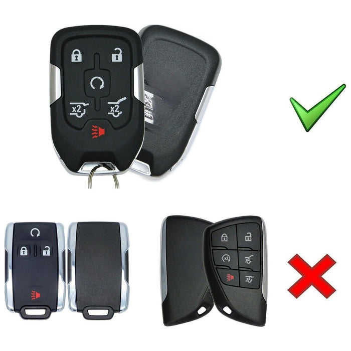 Black/Red Carbon Fiber Finish Plastic Key Fob Case Shell For Chevy GMC Truck SUV