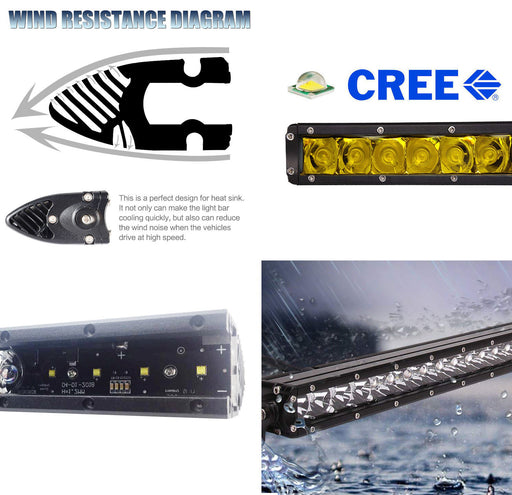 Yellow LED Fog Pocket Light Kit For Toyota 22+ Tundra/Sequoia 24+ Tacoma/4Runner