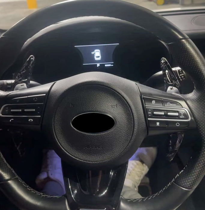 Twill-Weave "Carbon" Pattern Steering Wheel Paddle Shifters For Kia Stinger K8