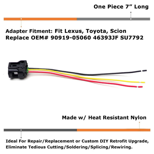 Cam Shaft Position Sensor CPS Connector w/6" Pigtail Wire For Lexus Toyota Scion