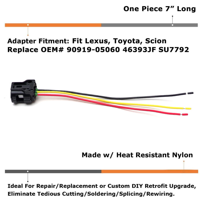 Cam Shaft Position Sensor CPS Connector w/6" Pigtail Wire For Lexus Toyota Scion